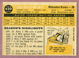 1960 Topps Baseball #420 Eddie Mathews Braves EX 495953