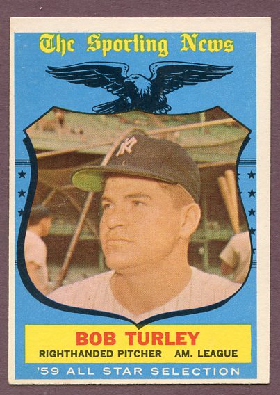 1959 Topps Baseball #570 Bob Turley A.S. Yankees EX 495988