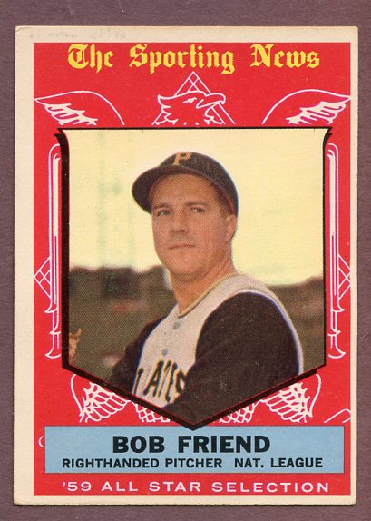 1959 Topps Baseball #569 Bob Friend A.S. Pirates EX 495989