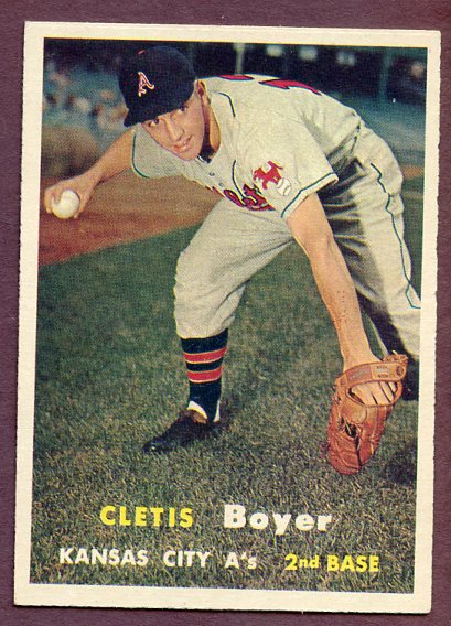 1957 Topps Baseball #121 Clete Boyer A's EX 496004