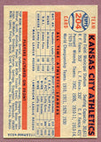 1957 Topps Baseball #204 Kansas City A's Team EX 496006
