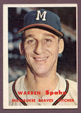 1957 Topps Baseball #090 Warren Spahn Braves EX 496021