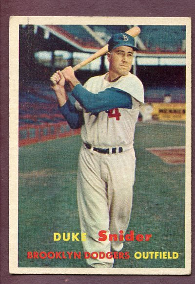 1957 Topps Baseball #170 Duke Snider Dodgers EX 496023
