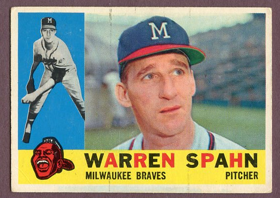 1960 Topps Baseball #445 Warren Spahn Braves VG-EX 496042
