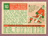 1959 Topps Baseball #163 Sandy Koufax Dodgers VG-EX 496049