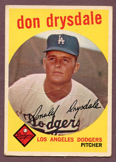 1959 Topps Baseball #387 Don Drysdale Dodgers VG-EX 496051