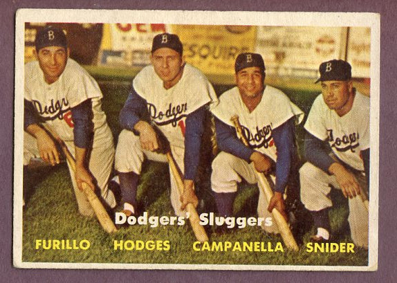 1957 Topps Baseball #400 Roy Campanella Duke Snider Gil Hodges VG-EX 496062
