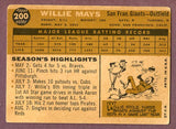 1960 Topps Baseball #200 Willie Mays Giants VG 496073