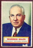 1956 Topps Baseball #002 Warren Giles President EX White 496150