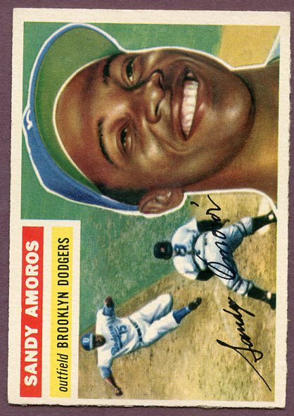 1956 Topps Baseball #042 Sandy Amoros Dodgers EX Gray 496151