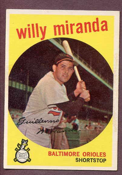 1959 Topps Baseball #540 Willie Miranda Orioles EX 496282