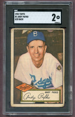 1952 Topps Baseball #001 Andy Pafko Dodgers SGC 2 GD Red 496319