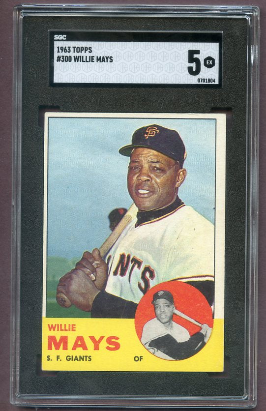 1963 Topps Baseball #300 Willie Mays Giants SGC 5 EX 496326