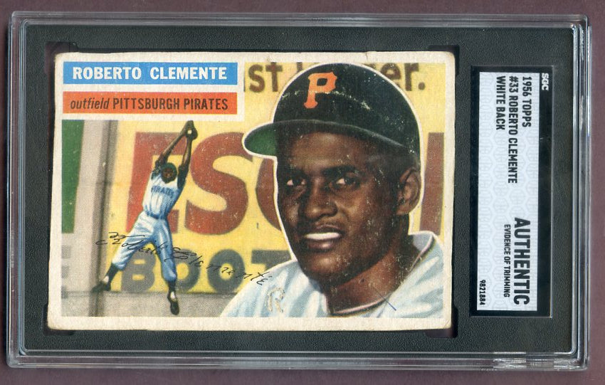 1956 Topps Baseball #033 Roberto Clemente Pirates SGC Auth White 496332