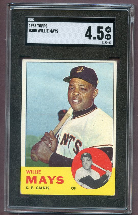 1963 Topps Baseball #300 Willie Mays Giants SGC 4.5 VG-EX+ 496334