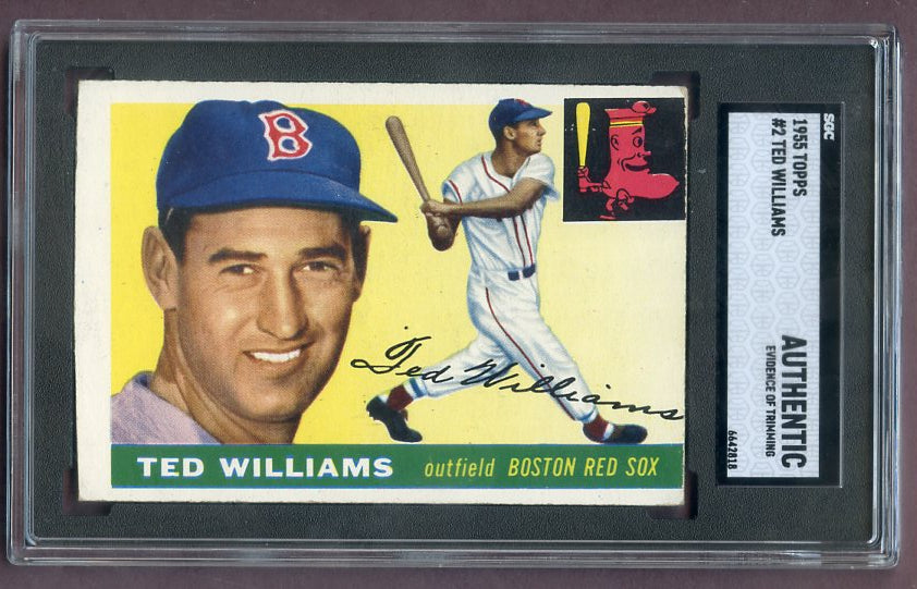 1955 Topps Baseball #002 Ted Williams Red Sox SGC Auth 496336