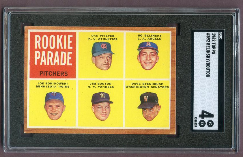1962 Topps Baseball #592 Jim Bouton Yankees SGC 4 VG-EX 496339