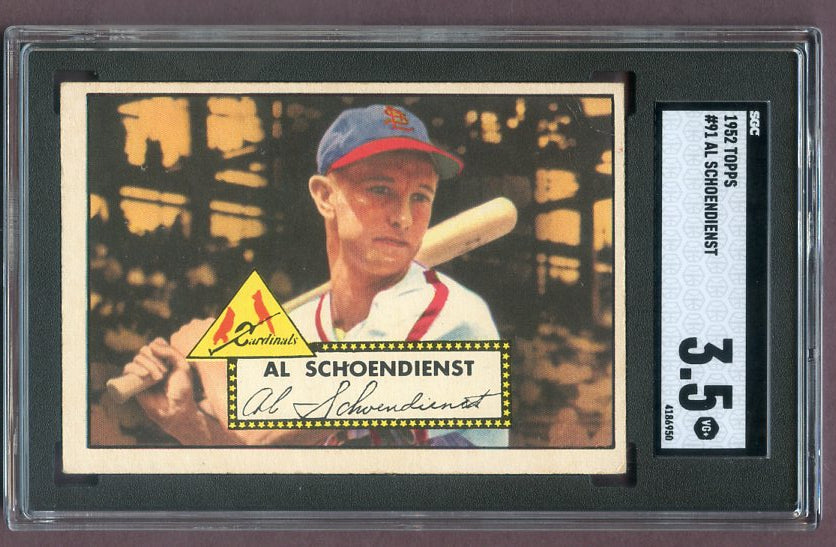 1952 Topps Baseball #091 Red Schoendienst Cardinals SGC 3.5 VG+ 496343