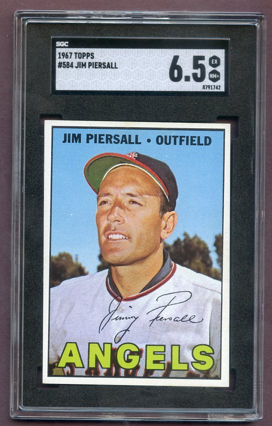 1967 Topps Baseball #584 Jimmy Piersall Angels SGC 6.5 EX-MT+ 496345