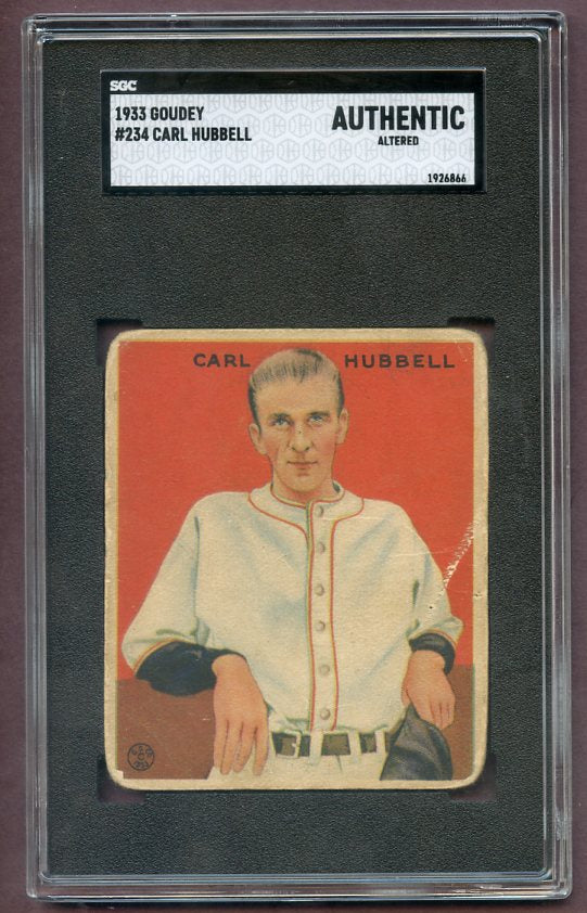 1933 Goudey #234 Carl Hubbell Giants SGC Auth 496350