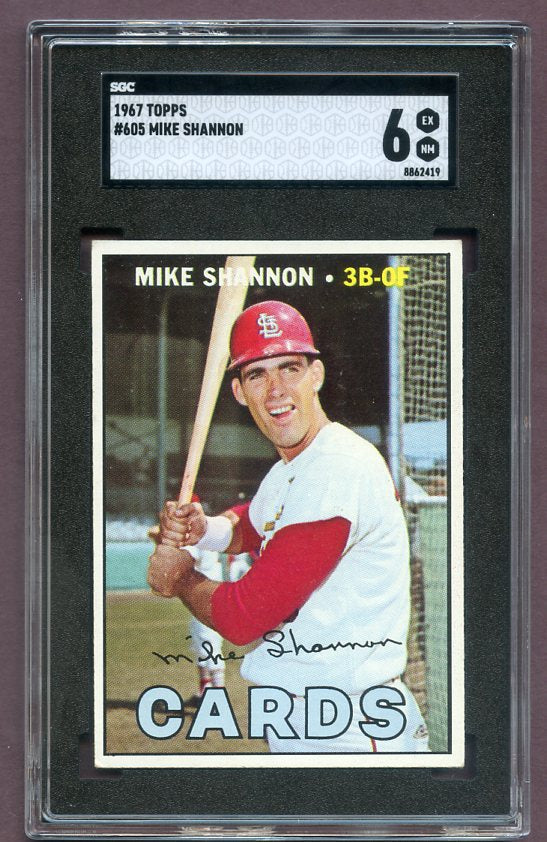 1967 Topps Baseball #605 Mike Shannon Cardinals SGC 6 EX-MT 496351