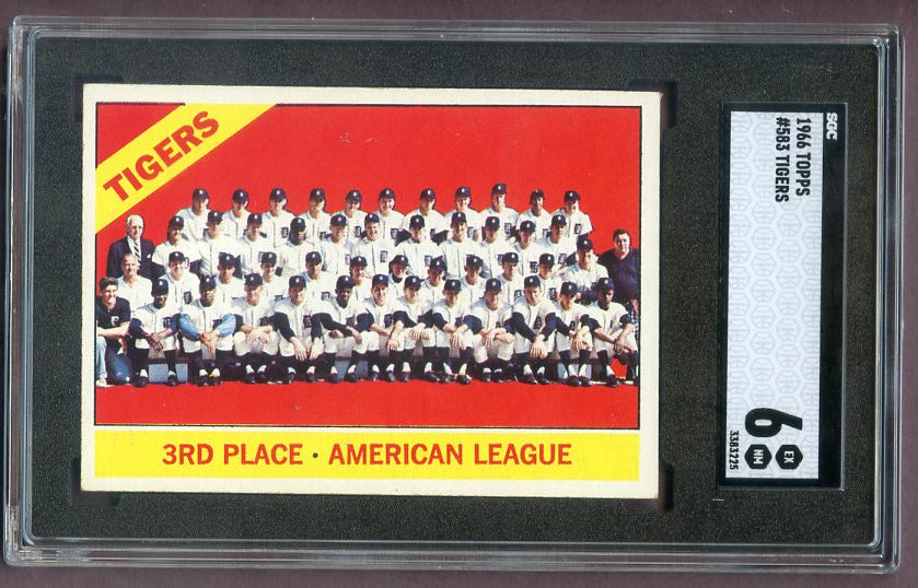 1966 Topps Baseball #583 Detroit Tigers Team SGC 6 EX-MT 496399