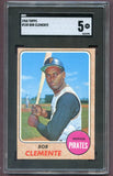 1968 Topps Baseball #150 Roberto Clemente Pirates SGC 5 EX 496427