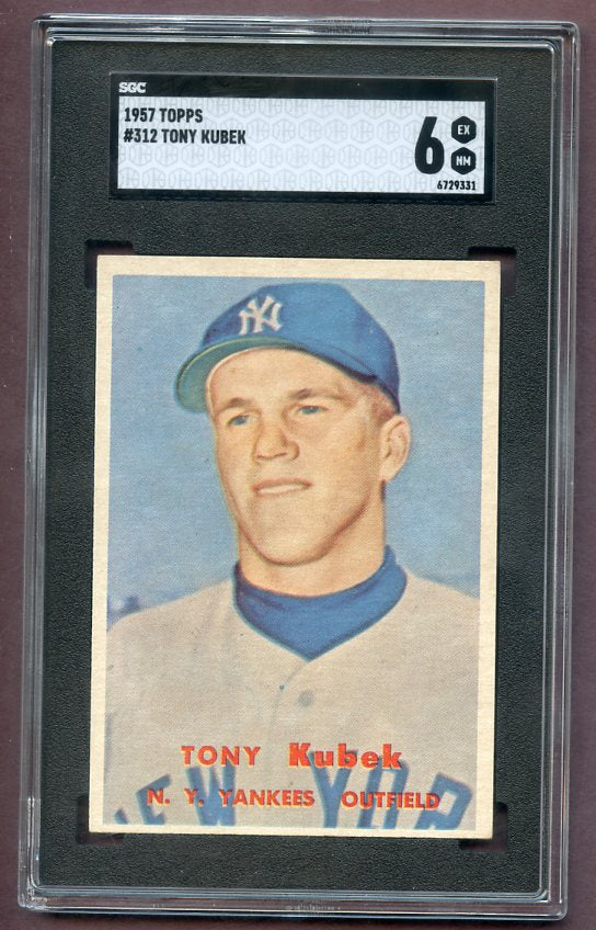 1957 Topps Baseball #312 Tony Kubek Yankees SGC 6 EX-MT 496441