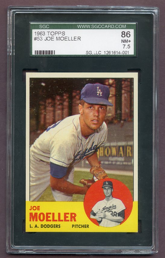 1963 Topps Baseball #053 Joe Moeller Dodgers SGC 7.5 NM+ 496450