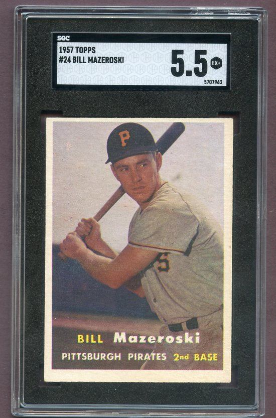 1957 Topps Baseball #024 Bill Mazeroski Pirates SGC 5.5 EX+ 496456