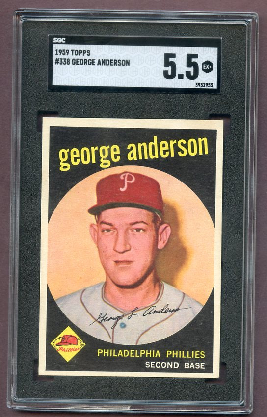 1959 Topps Baseball #338 Sparky Anderson Phillies SGC 5.5 EX+ 496457