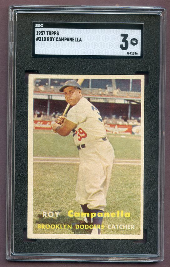 1957 Topps Baseball #210 Roy Campanella Dodgers SGC 3 VG 496486