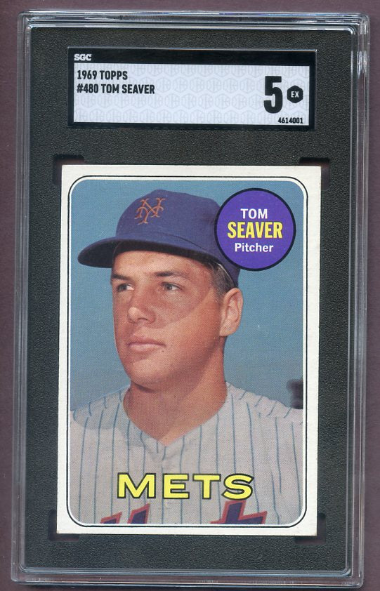 1969 Topps Baseball #480 Tom Seaver Mets SGC 5 EX 496495