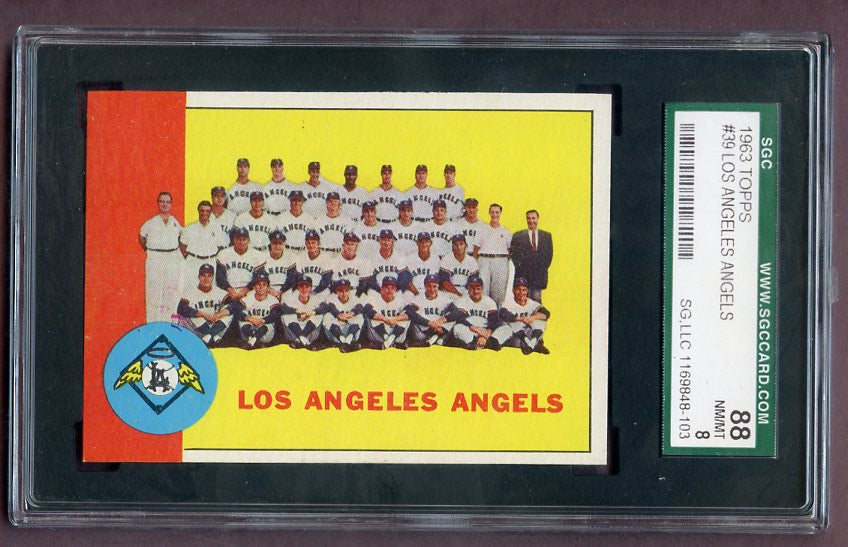 1963 Topps Baseball #039 Los Angeles Angels Team SGC 8 NM/MT 496497