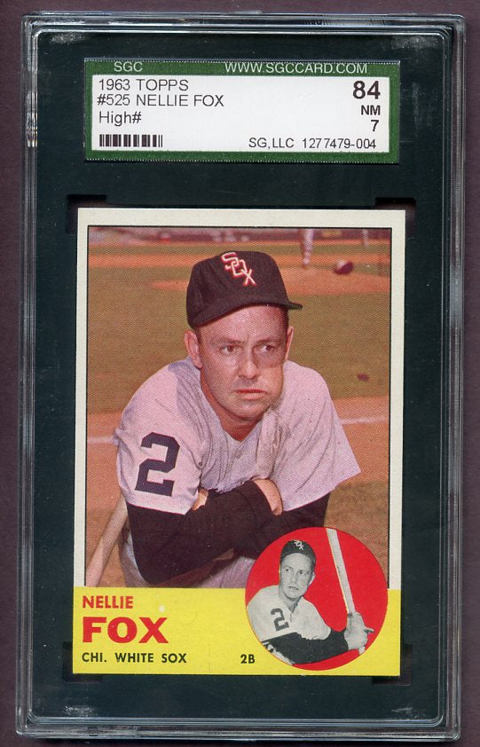 1963 Topps Baseball #525 Nellie Fox White Sox SGC 7 NM 496507