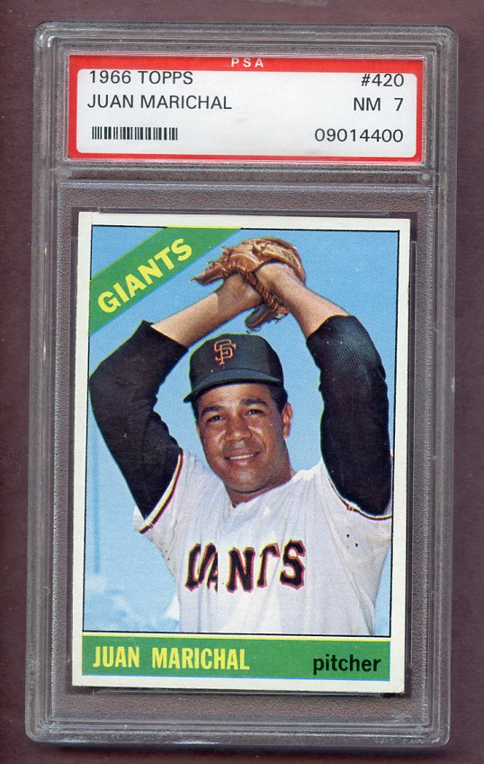 1966 Topps Baseball #420 Juan Marichal Giants PSA 7 NM 496521