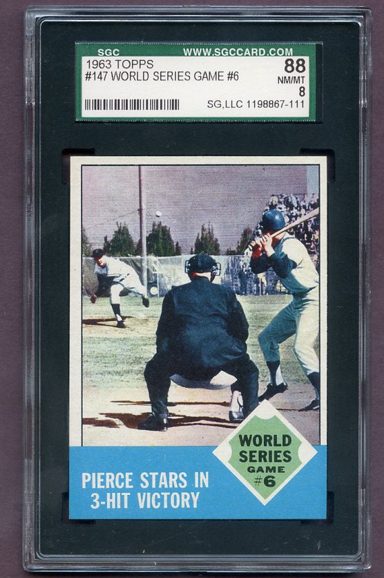 1963 Topps Baseball #147 World Series Game 6 Billy Pierce SGC 8 NM/MT 496524