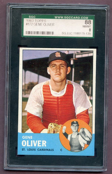 1963 Topps Baseball #172 Gene Oliver Cardinals SGC 8 NM/MT 496538