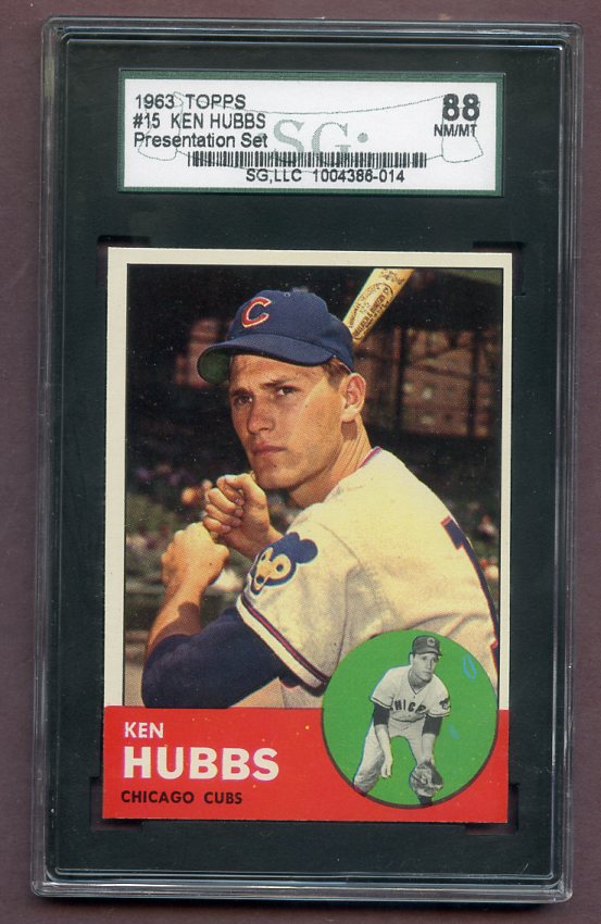1963 Topps Baseball #015 Ken Hubbs Cubs SGC 8 NM/MT 496546