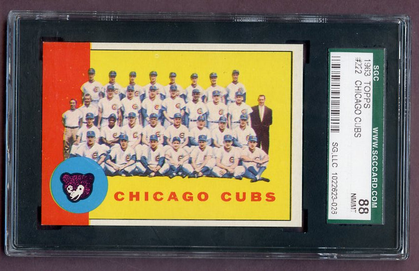 1963 Topps Baseball #222 Chicago Cubs Team SGC 8 NM/MT 496549