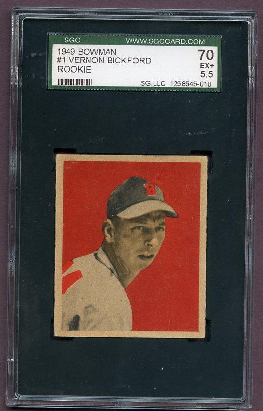 1949 Bowman Baseball #001 Vern Bickford Braves SGC 5.5 EX+ 496557