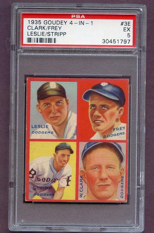 1935 Goudey #003E Sam Leslie Dodgers PSA 5 EX 496561