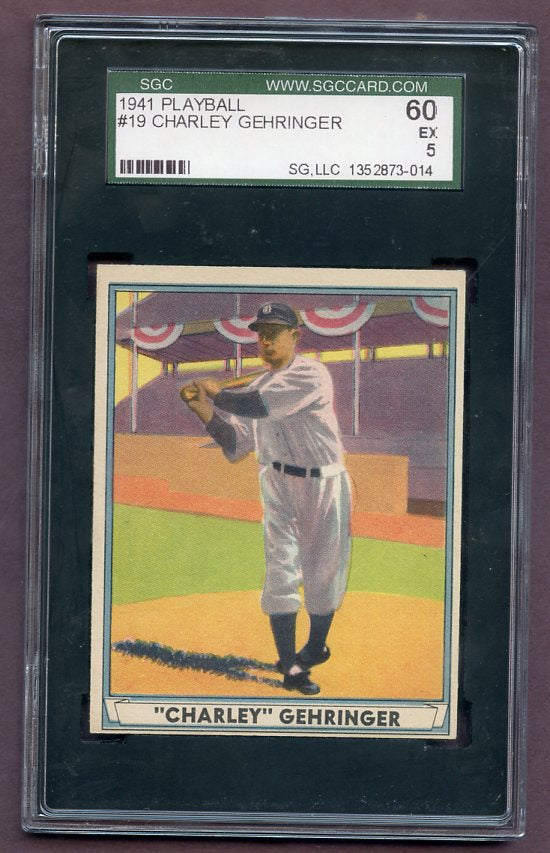 1941 Play Ball #019 Charles Gehringer Tigers SGC 5 EX 496563