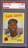 1959 Topps Baseball #380 Hank Aaron Braves PSA 6 EX-MT 496577