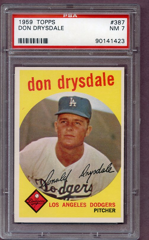 1956 Topps Baseball #166 Brooklyn Dodgers Team PSA 7 NM Gray 496585