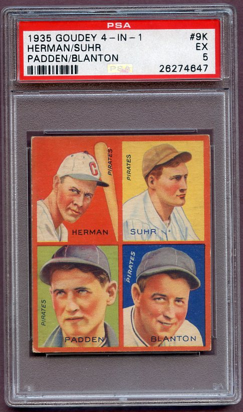1935 Goudey #009K Babe Herman Cubs PSA 5 EX 496597