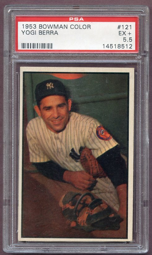 1953 Bowman Color Baseball #121 Yogi Berra Yankees PSA 5.5 EX+ 496598