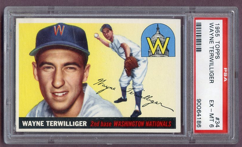 1955 Topps Baseball #034 Wayne Terwilliger Senators PSA 6 EX-MT 496616