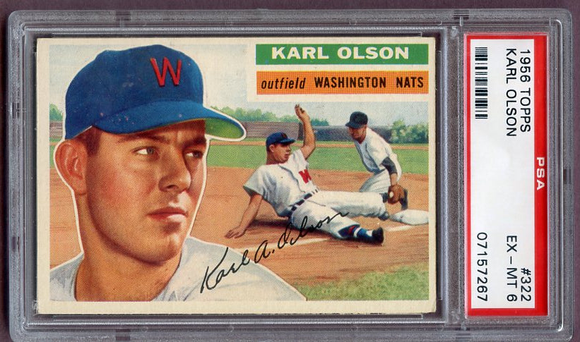 1956 Topps Baseball #322 Karl Olson Senators PSA 6 EX-MT 496617