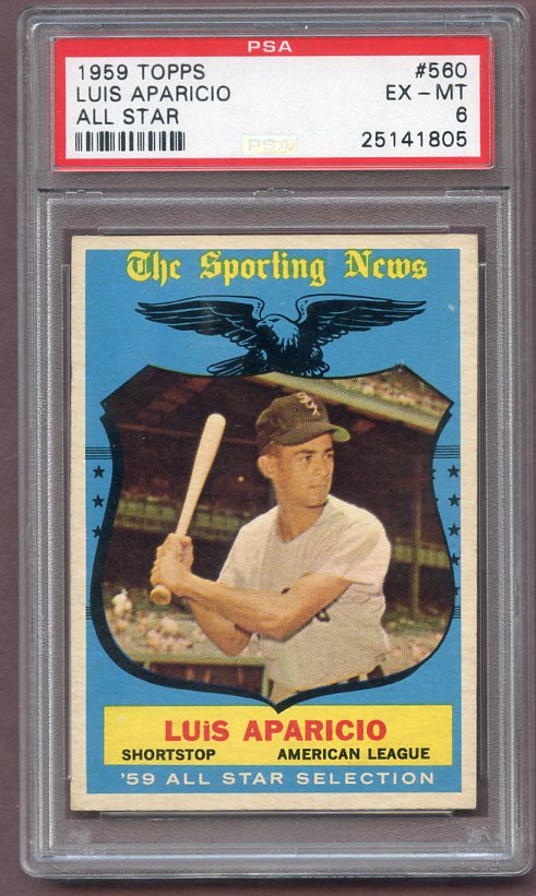 1959 Topps Baseball #560 Luis Aparicio A.S. White Sox PSA 6 EX-MT 496618